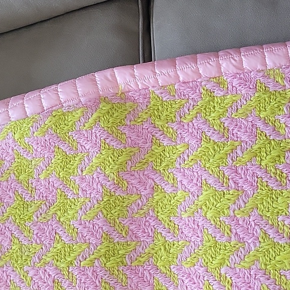 Mi Mi Sol Girls Wool Large Houndstooth Quilted Pink Yellow Size Large - Picture 14 of 14